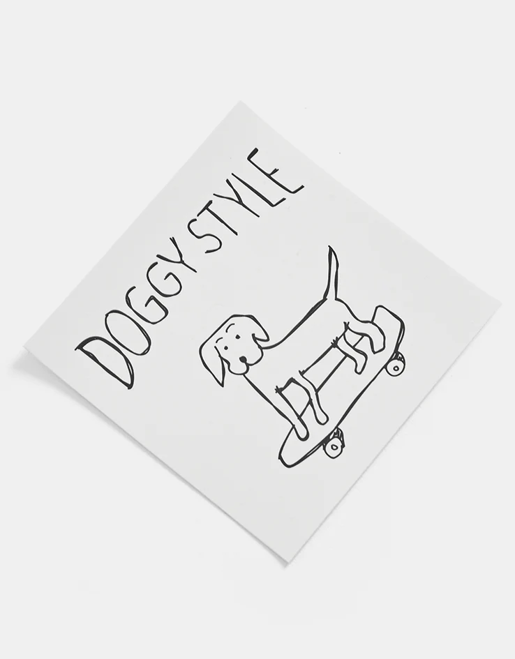 Route One Doggy Style Logo Sticker - White/Black - Image 3