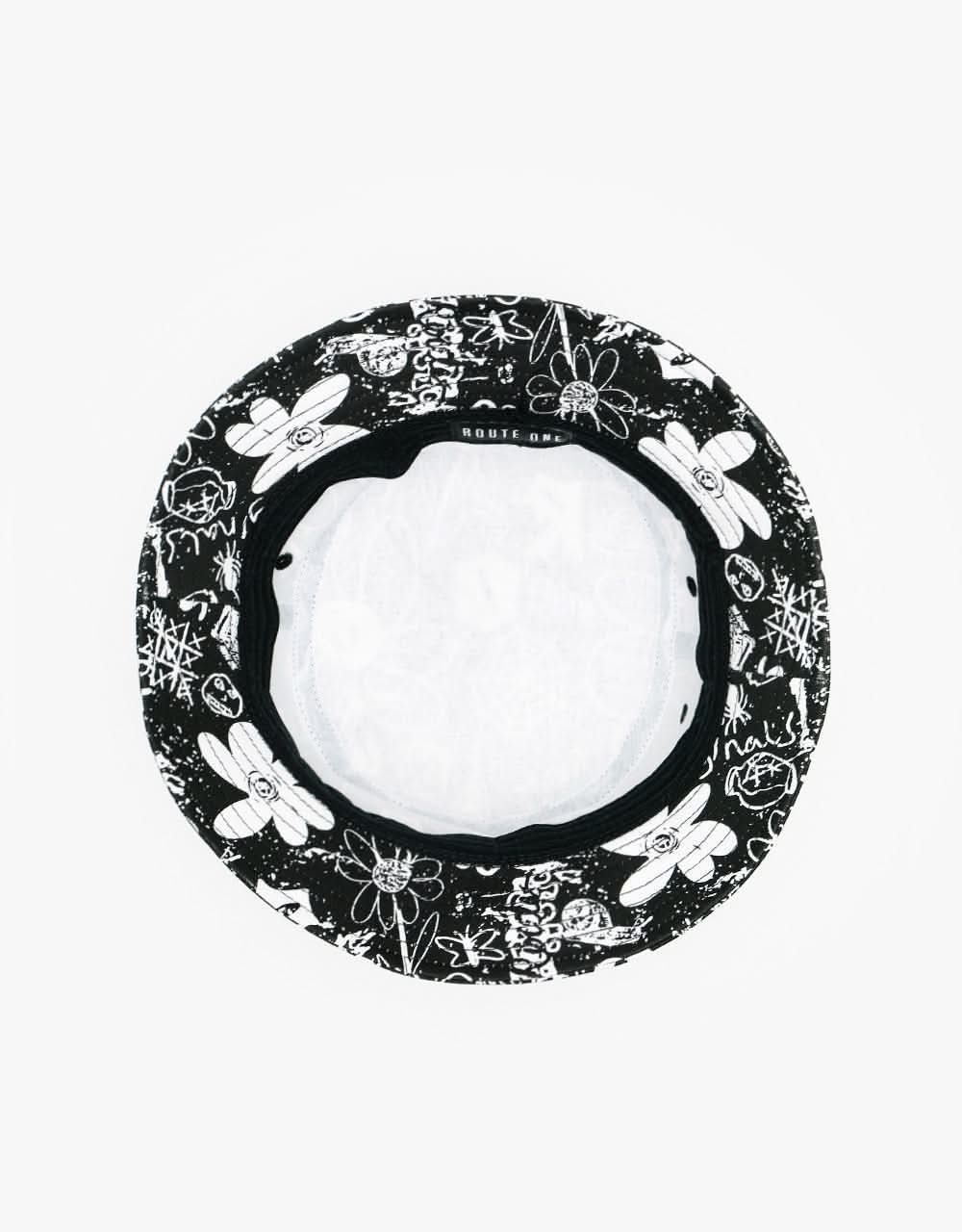 Route One Doodle Bucket Hat - Black - Image 6