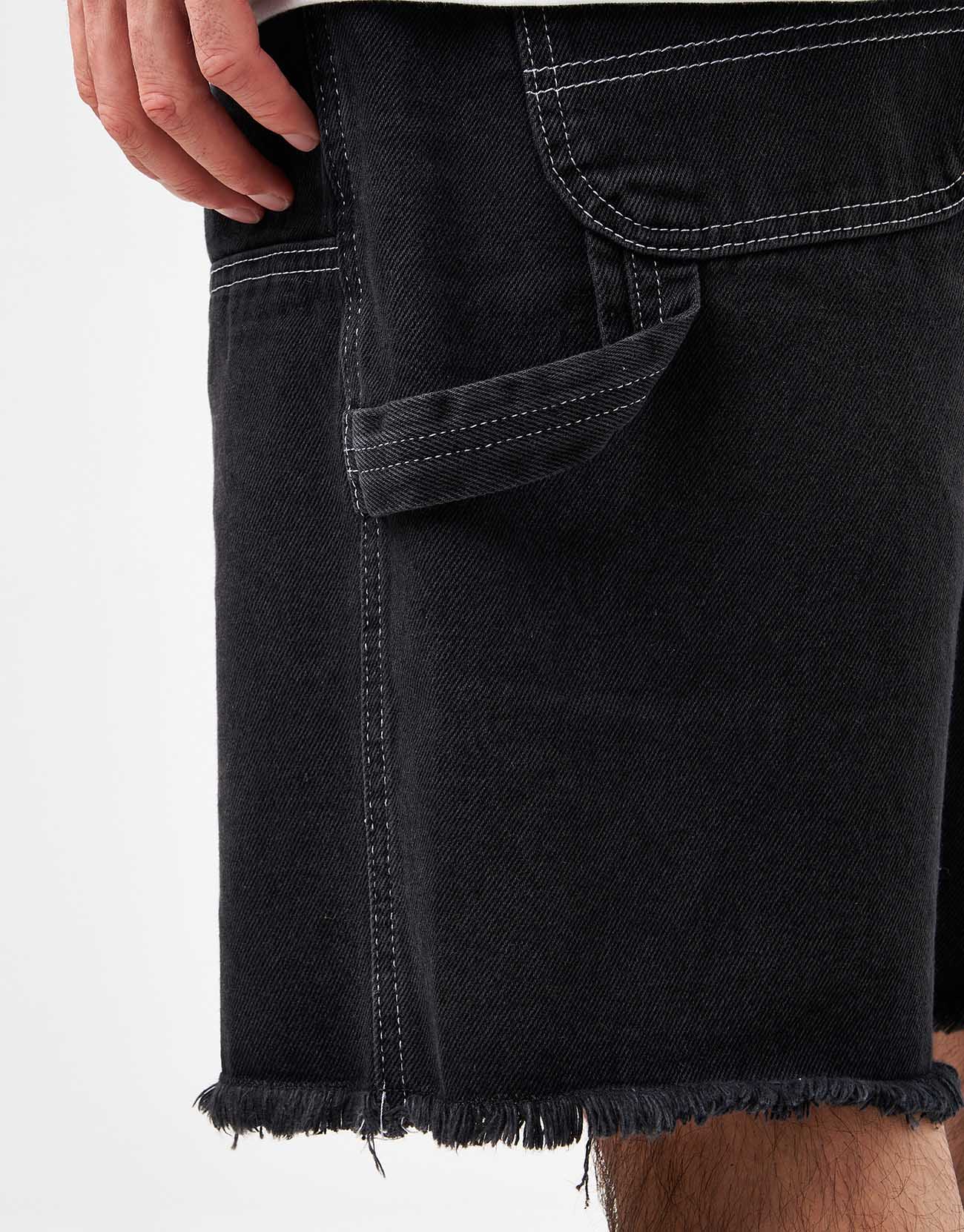 Route One Double Knee Baggy Jorts - Washed Black - Image 6