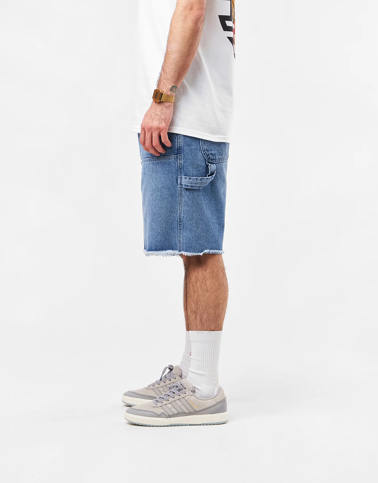 Route One Double Knee Baggy Jorts - Washed Blue - Image 3