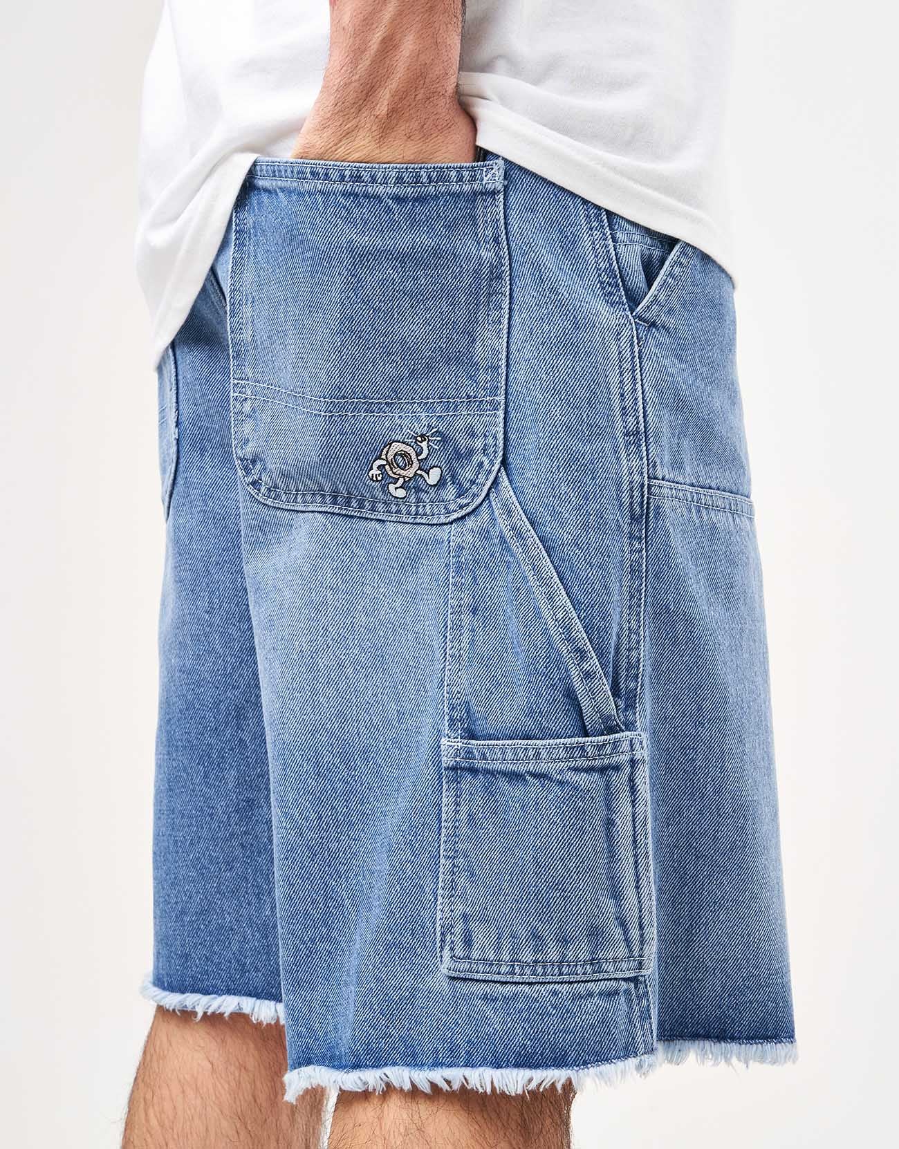 Route One Double Knee Baggy Jorts - Washed Blue - Image 4