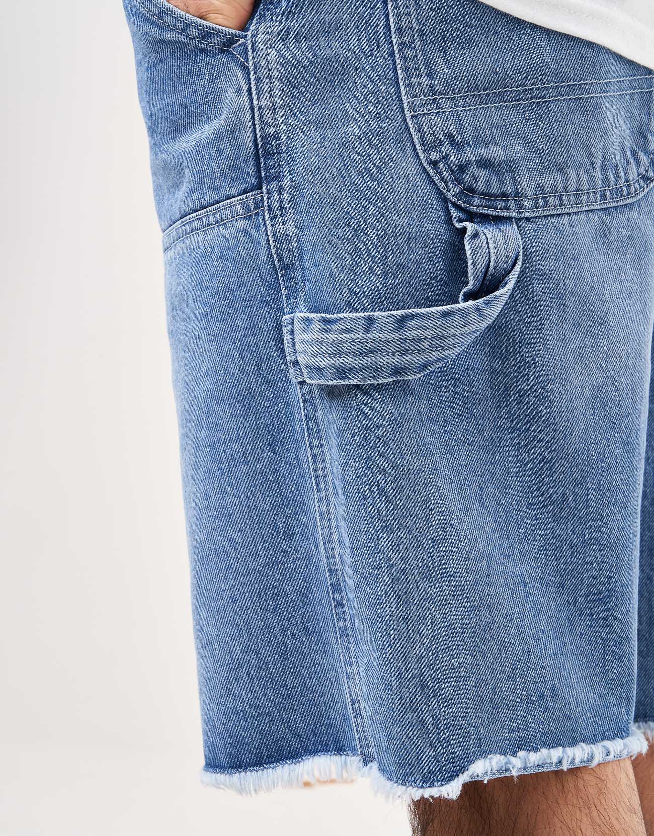 Route One Double Knee Baggy Jorts - Washed Blue - Image 7