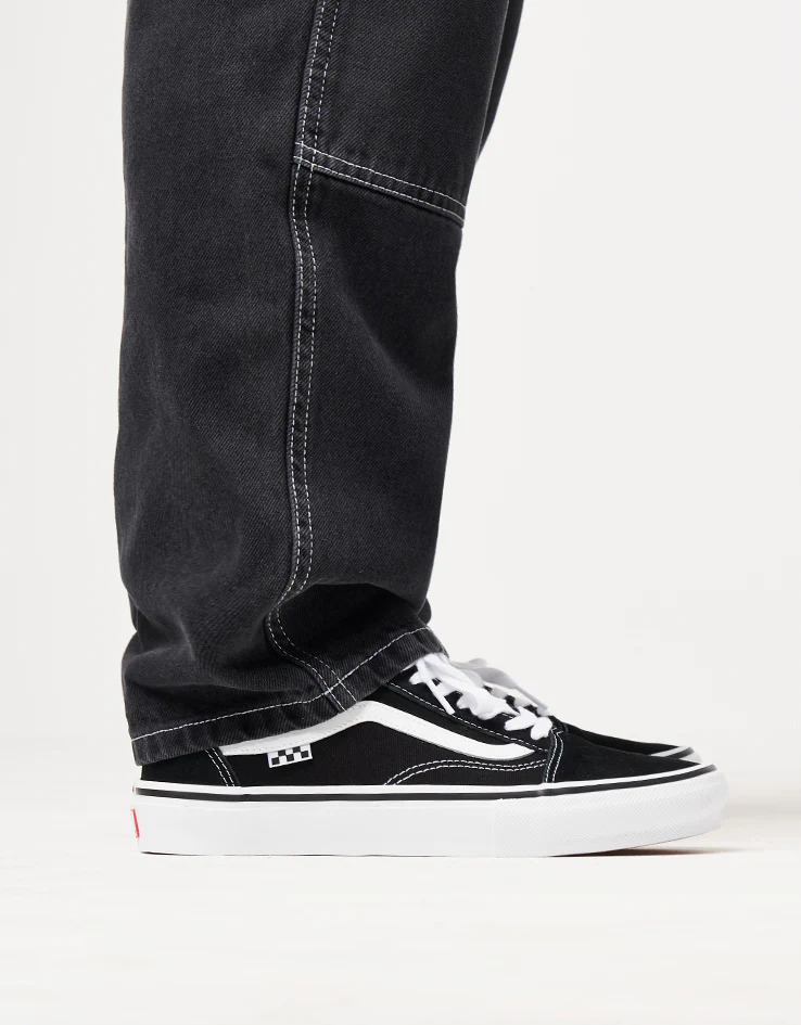 Route One Double Knee Denim Pants - Washed Black - Image 6