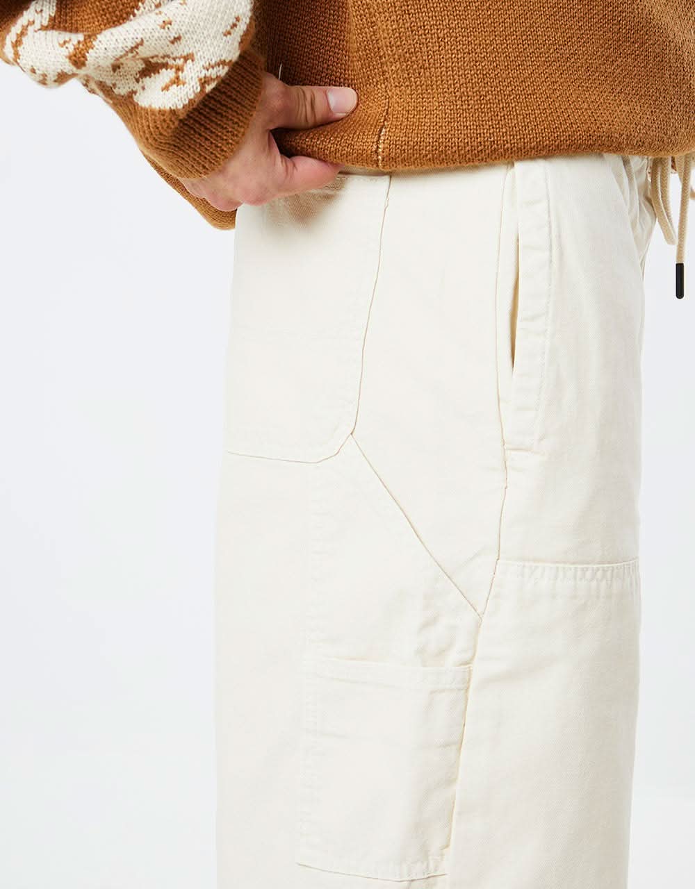 Route One Double Knee Heavyweight Canvas Pants - Angora - Image 5