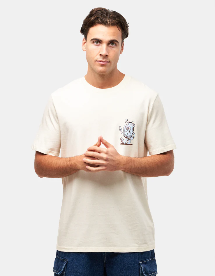 Route One Down The Hatch Organic T-Shirt - Natural Raw - Image 2