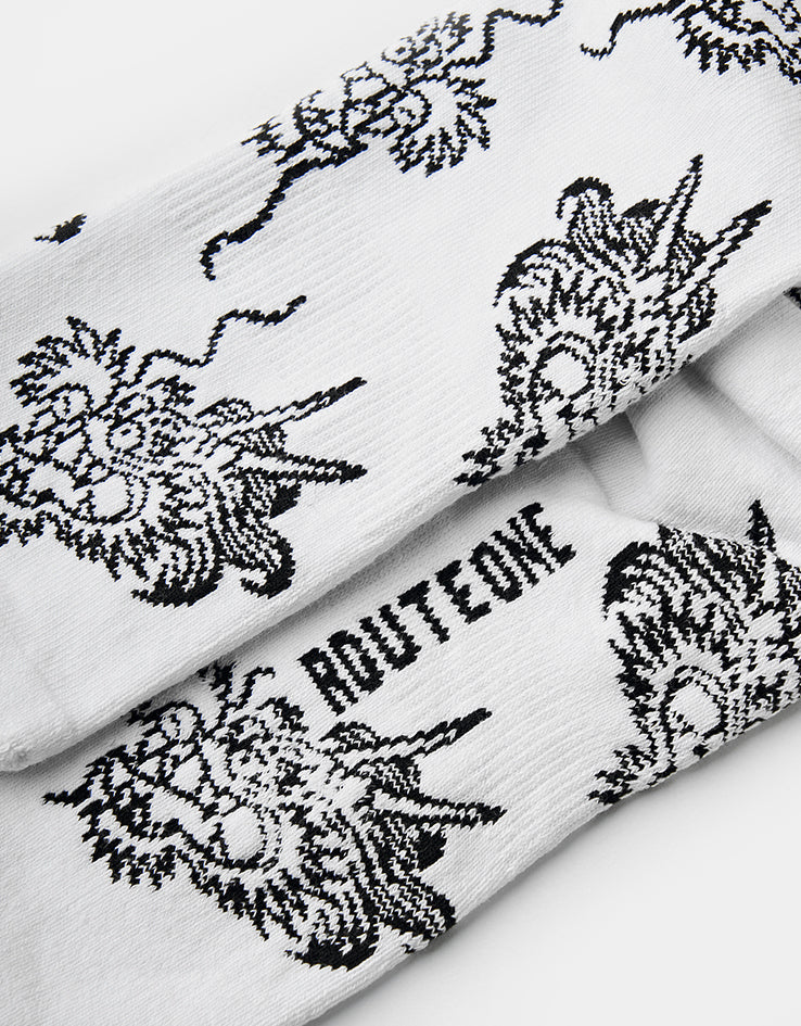 Route One Dragon Crew Socks - White - Image 4