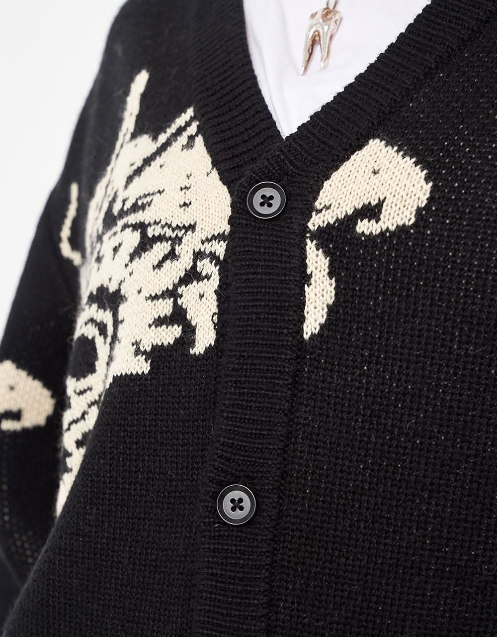 Route One Dragon Knitted Cardigan - Black - Image 11