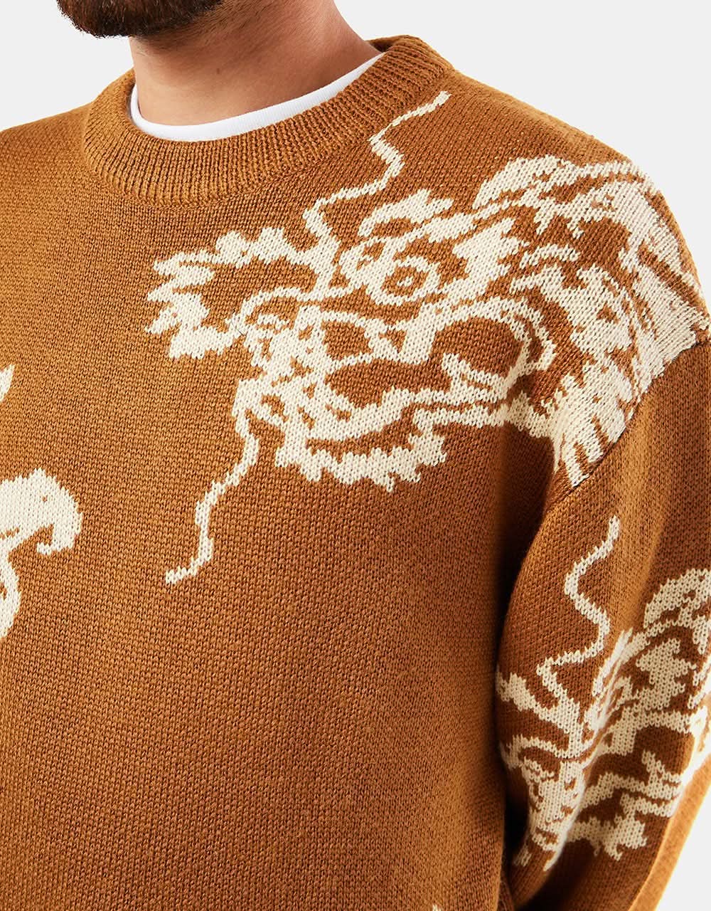 Route One Dragon Knitted Sweater - Gingerbread - Image 2