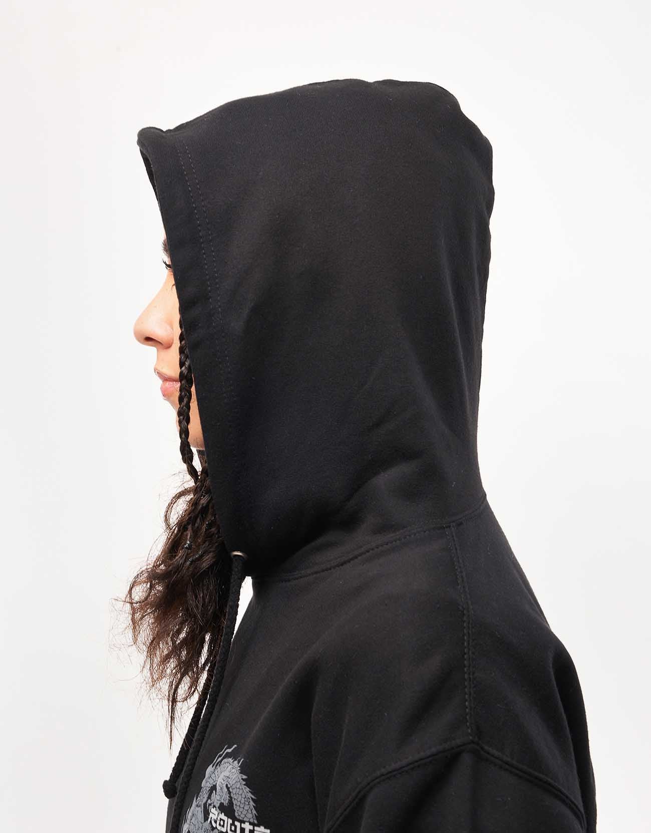 Route One Dragon Midweight Pullover Hoodie - Deep Black - Image 10