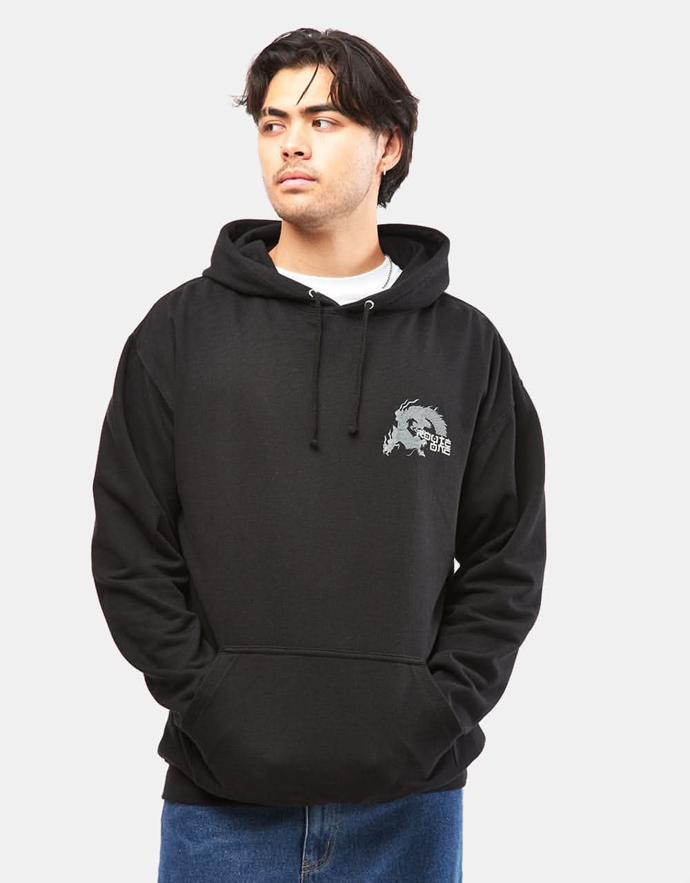 Route One Dragon Midweight Pullover Hoodie - Deep Black - Image 2