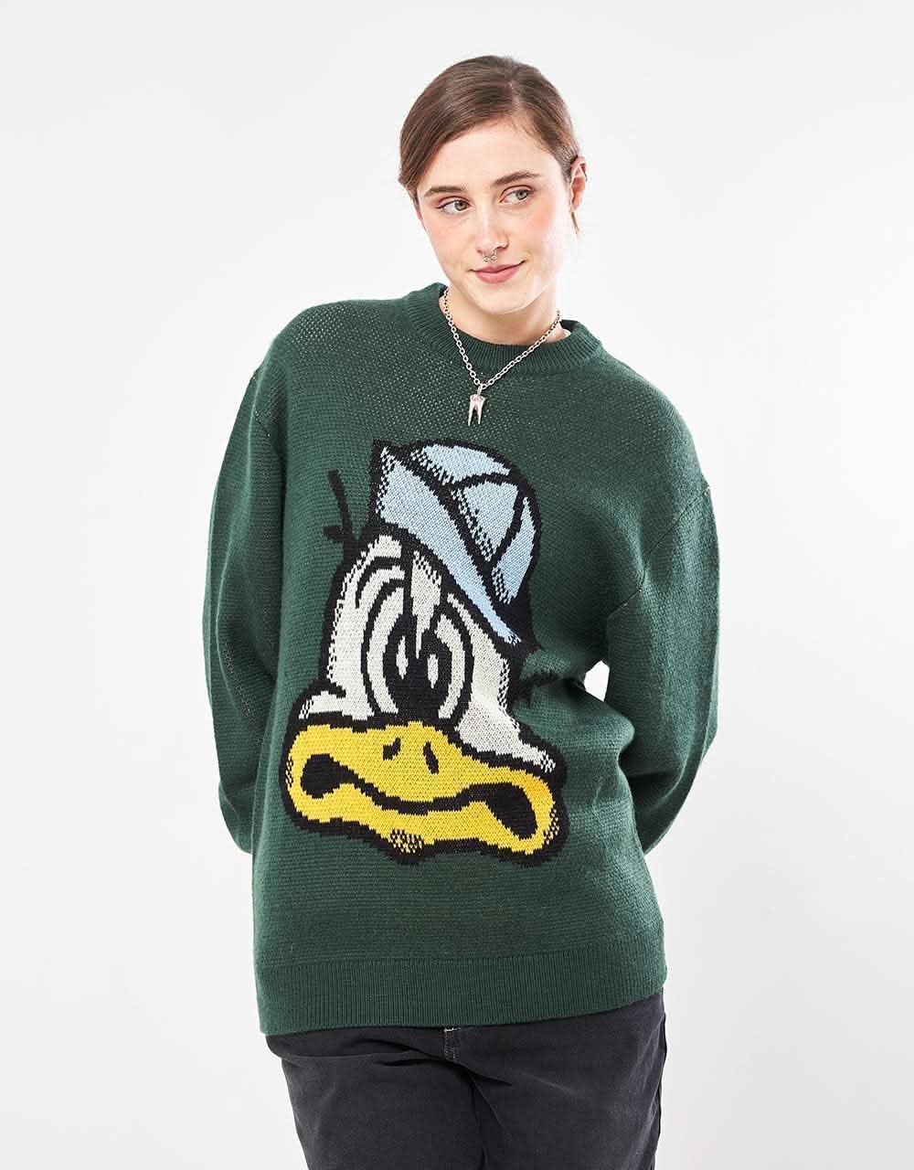 Route One Duck Knitted Sweater - Forest Green - Image 4