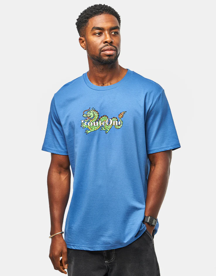 Route One Dwagon Organic T-Shirt - Mindful Blue - Image 2