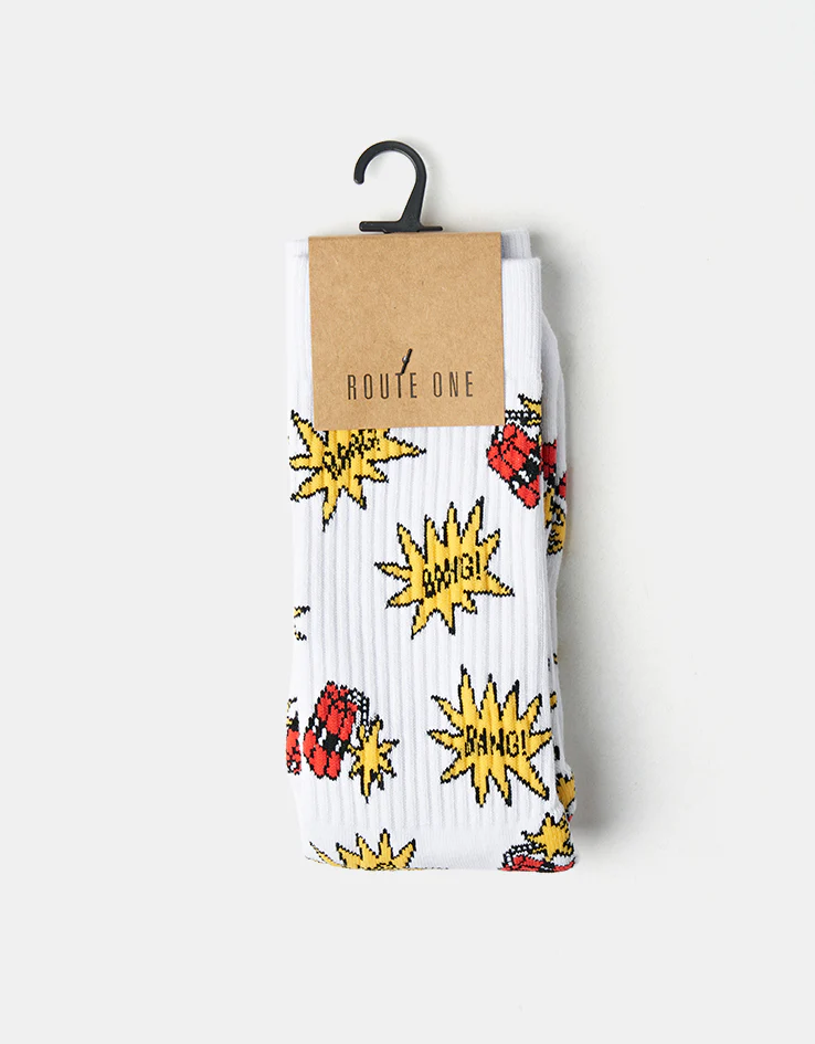 Route One Dynamite Crew Socks - White - Image 5