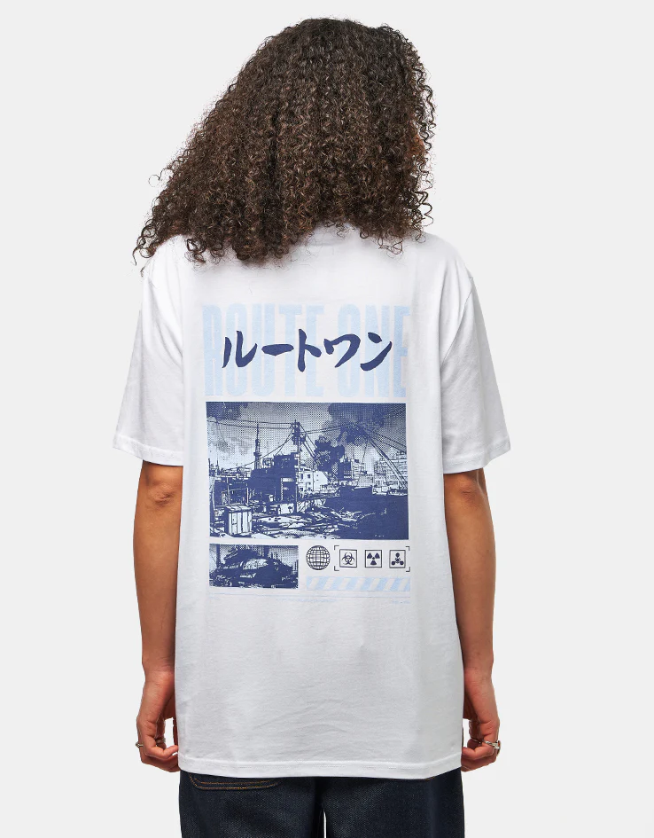 Route One Dystopia Organic T-Shirt - White - Image 6