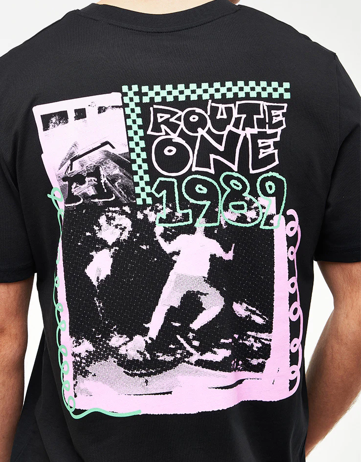 Route One Eighteez Organic T-Shirt - Black - Image 3