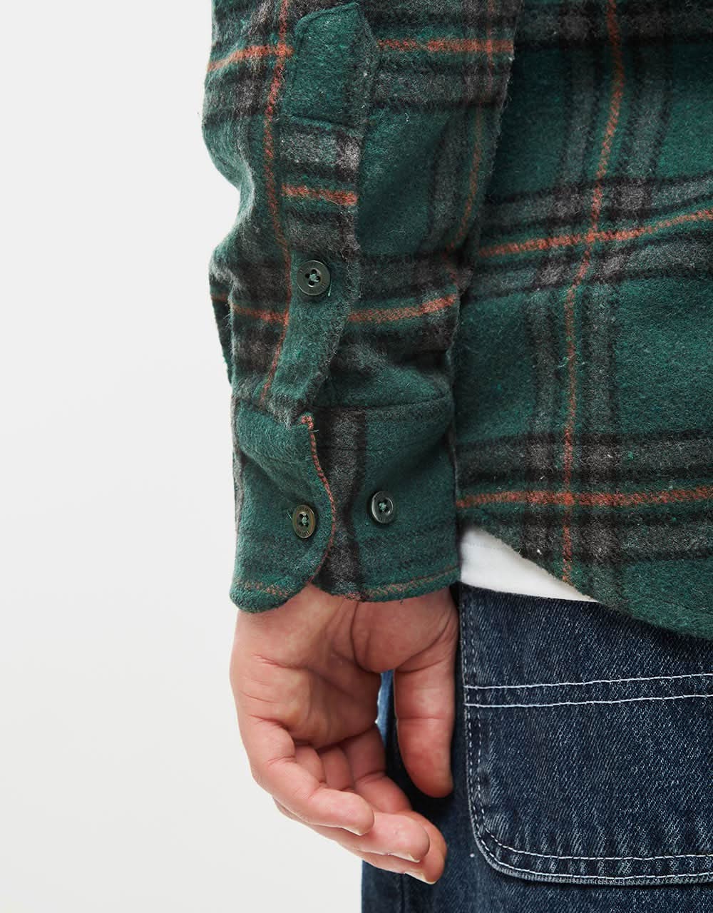 Route One Elter Flannel Shirt - Green - Image 5