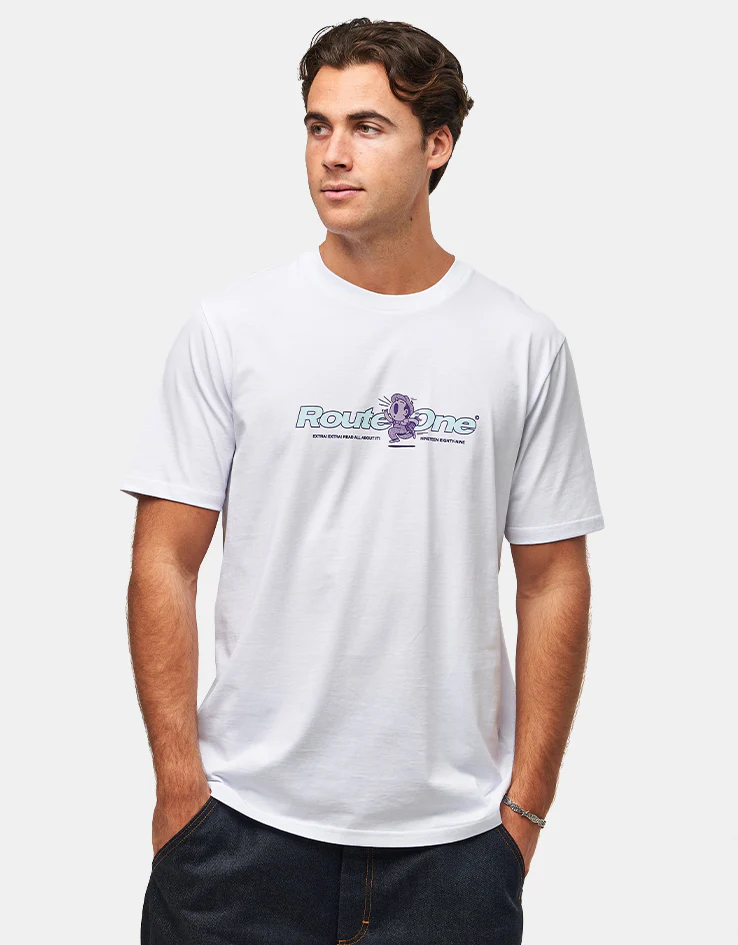 Route One Extra! Extra! Organic T-Shirt - White - Image 2