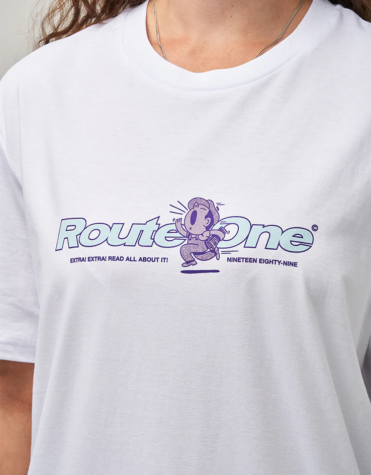 Route One Extra! Extra! Organic T-Shirt - White - Image 8