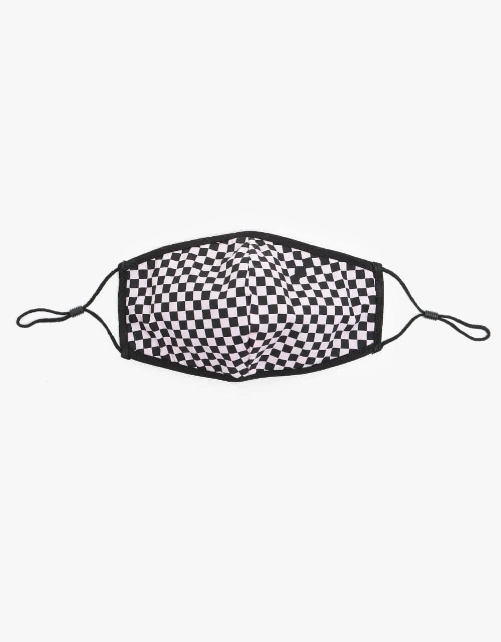 Route One Organic Cotton Face Mask - Black & Pink Checkerboard - Image 2