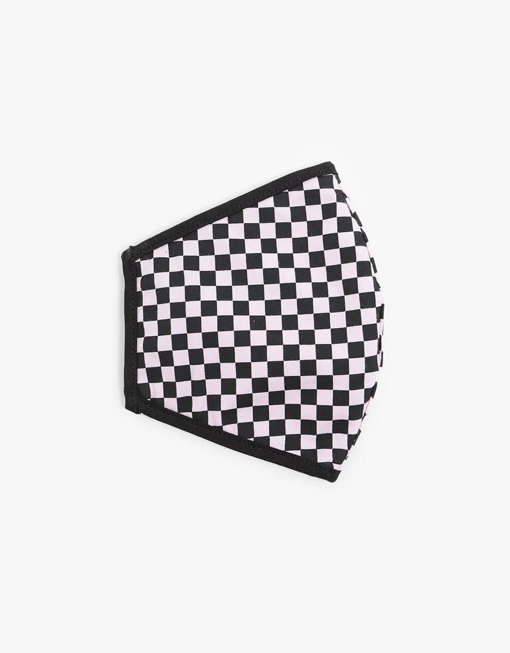 Route One Organic Cotton Face Mask - Black & Pink Checkerboard - Image 4