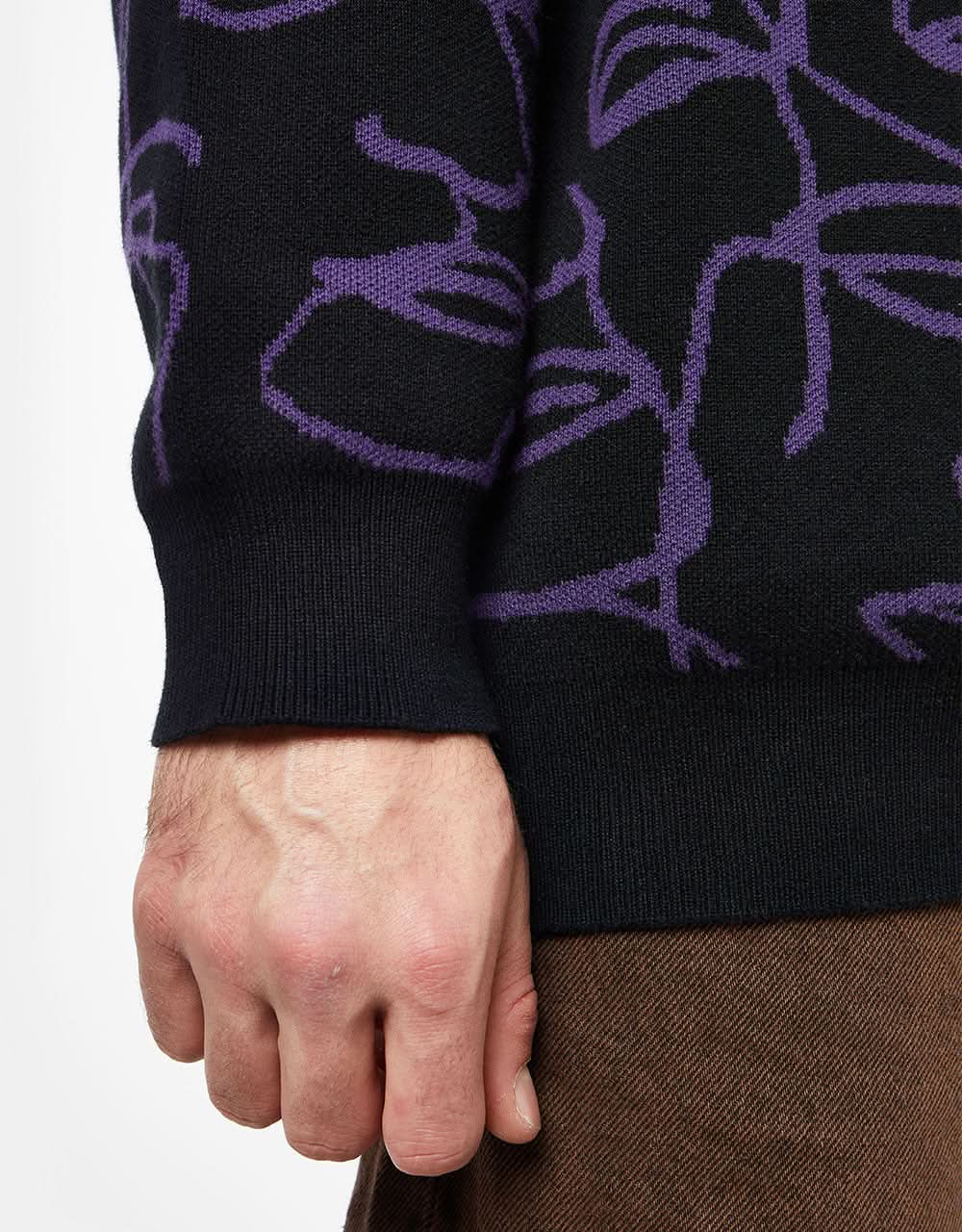 Route One Faces Knitted Sweater - Black/Dove - Image 3