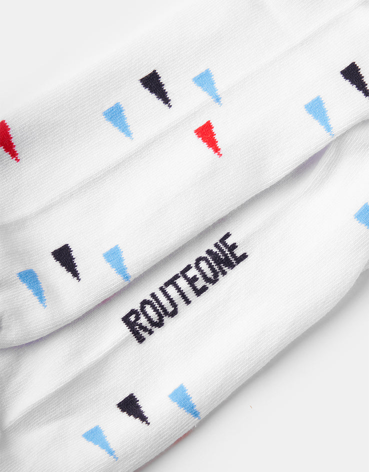 Route One Flag Socks - White - Image 4