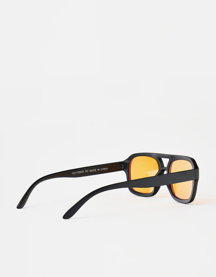 Route One Flat Top Sunglasses - Black (Orange Lens) - Image 3