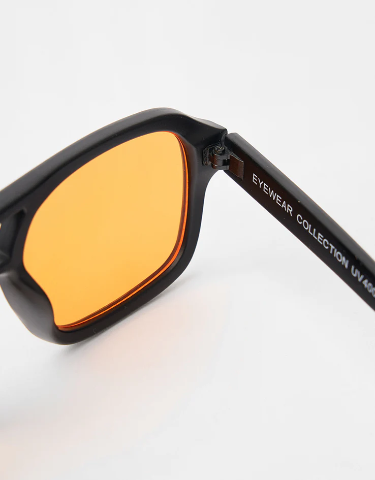 Route One Flat Top Sunglasses - Black (Orange Lens) - Image 4