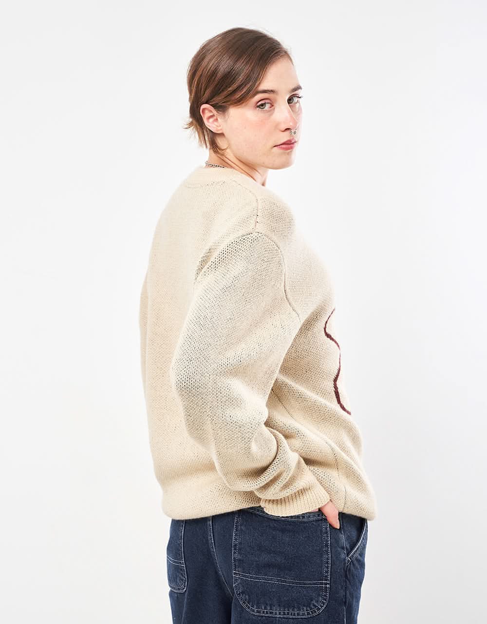 Route One Flower Knitted Sweater - Angora - Image 5