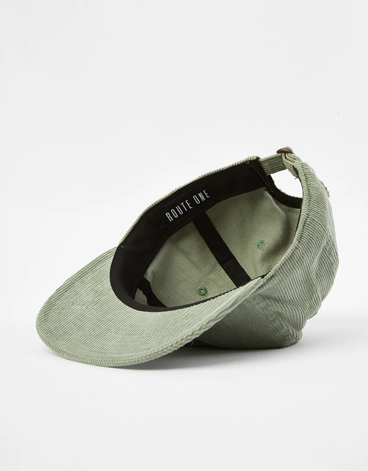 Route One Flower Unstructured Cord 6 Panel Cap - Dusty Wave - Image 5