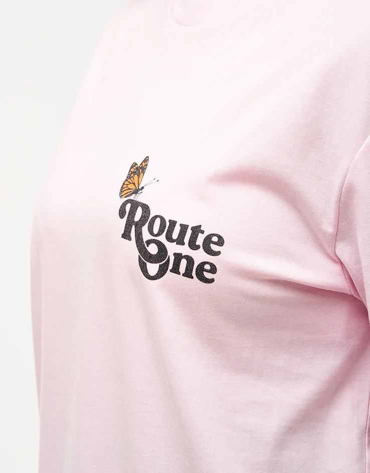 Route One Flutter Organic T-Shirt - Cotton Pink - Image 8