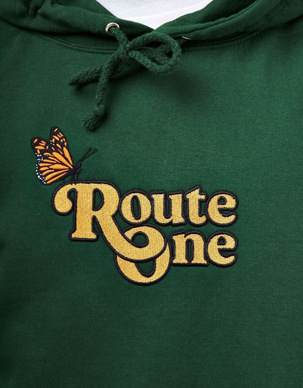 Route One Flutter Midweight Pullover Hoodie - Bottle Green - Image 2