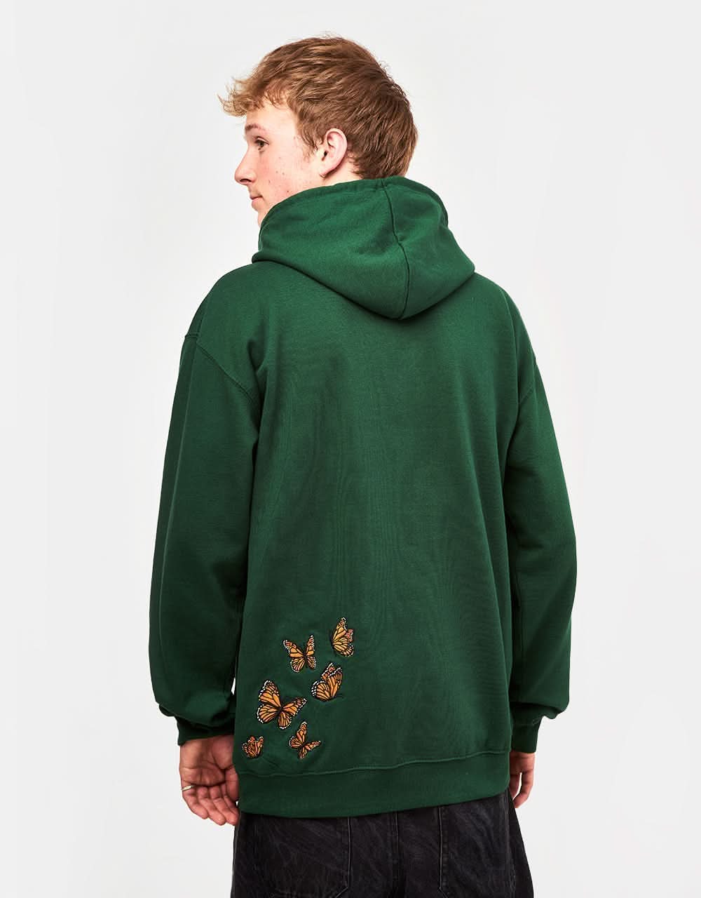 Route One Flutter Midweight Pullover Hoodie - Bottle Green - Image 4