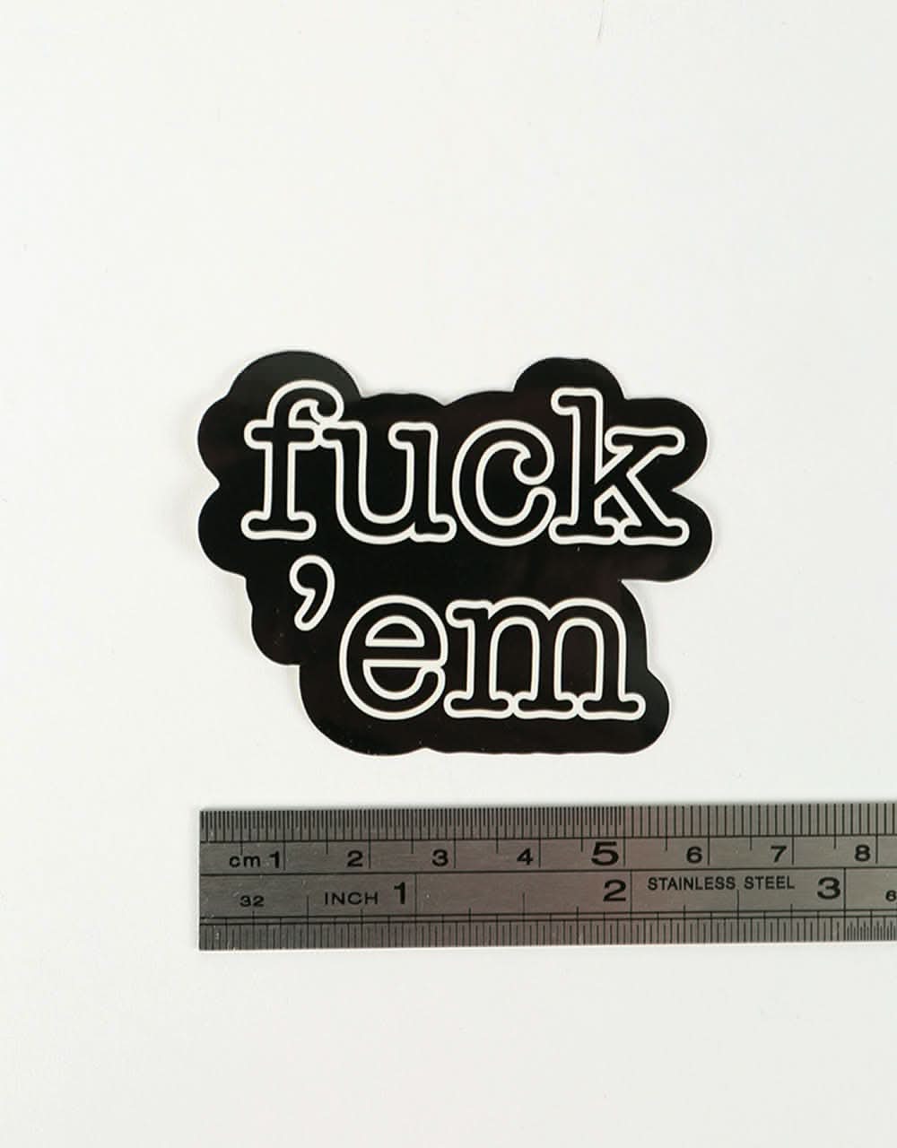 Route One Fuck 'Em Logo Sticker - Black/White - Image 2