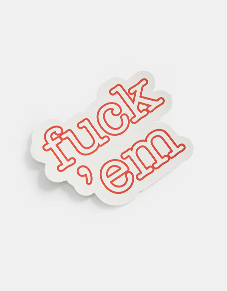 Route One Fuck 'Em Logo Sticker - White/Red - Image 3