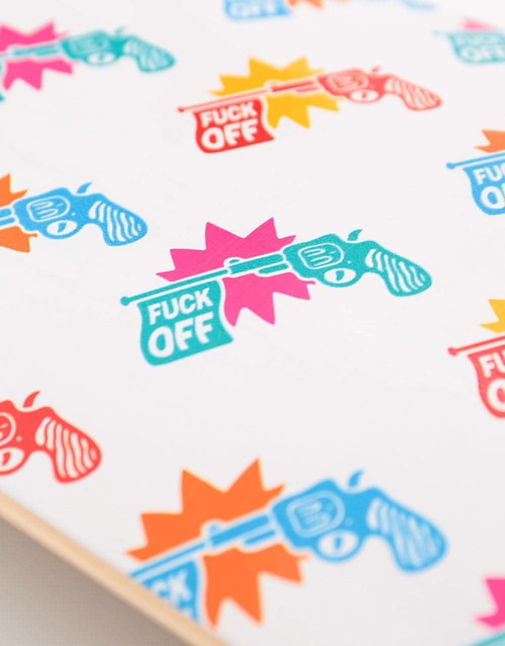 Route One Fuck Off Gun 'OG Shape' Skateboard Deck - 8" - Image 5