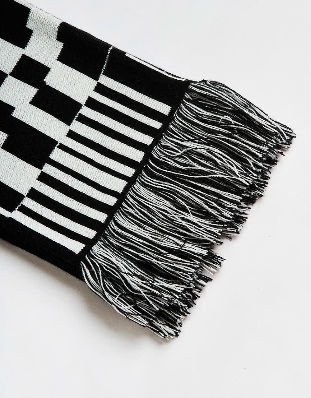Route One Glitch Scarf - Black/Ivory Cream - Image 7
