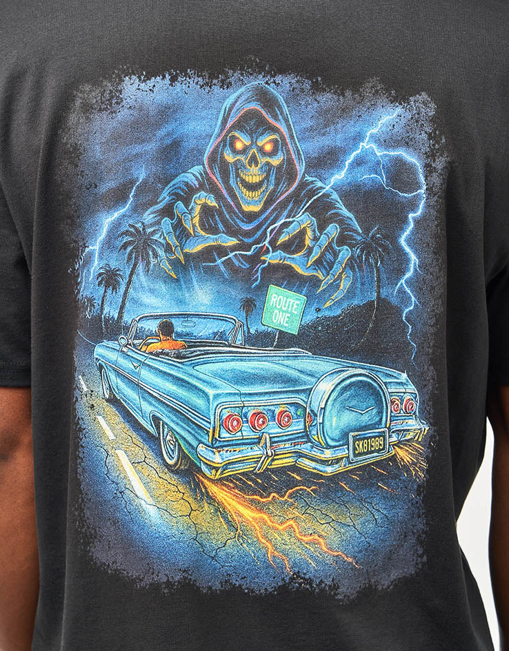 Route One Grim Horizons Organic T-Shirt - Black - Image 3