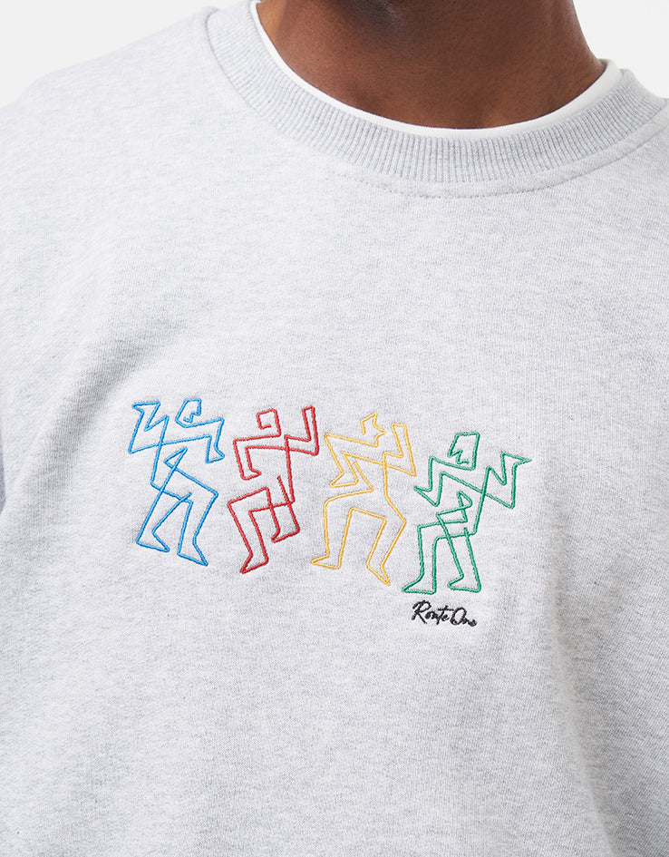Route One Groovin Heavyweight Sweatshirt - Heather Grey - Image 2