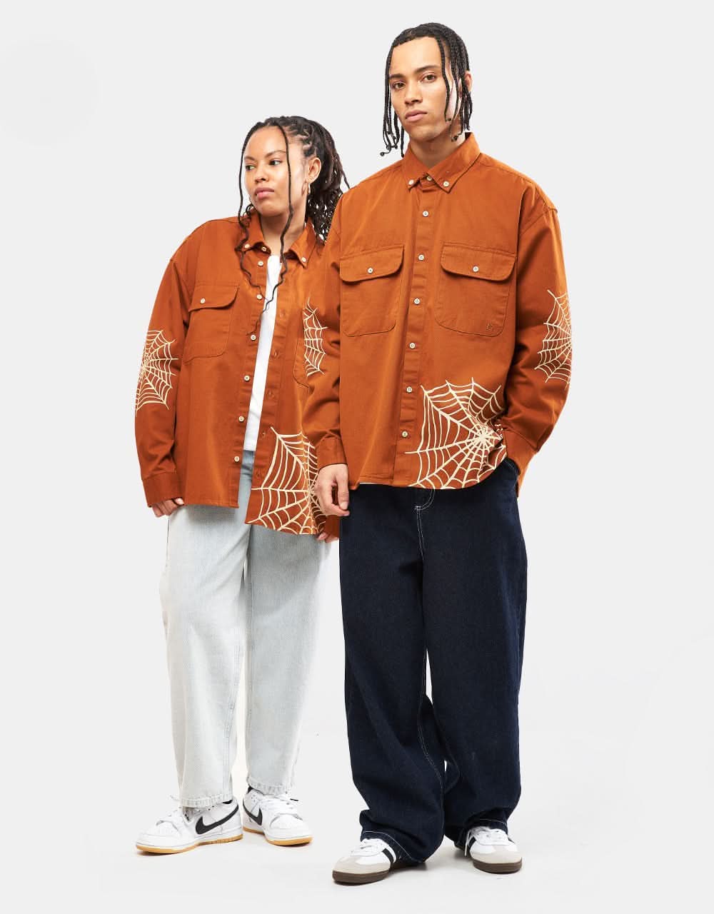 Route One Guarino Long Sleeve Shirt - Spiderweb/Brown - Image 15
