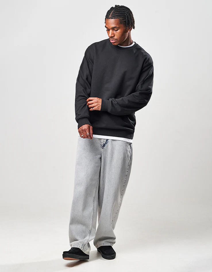 Route One Heavyweight Sweatshirt (400gsm) - Black - Image 2