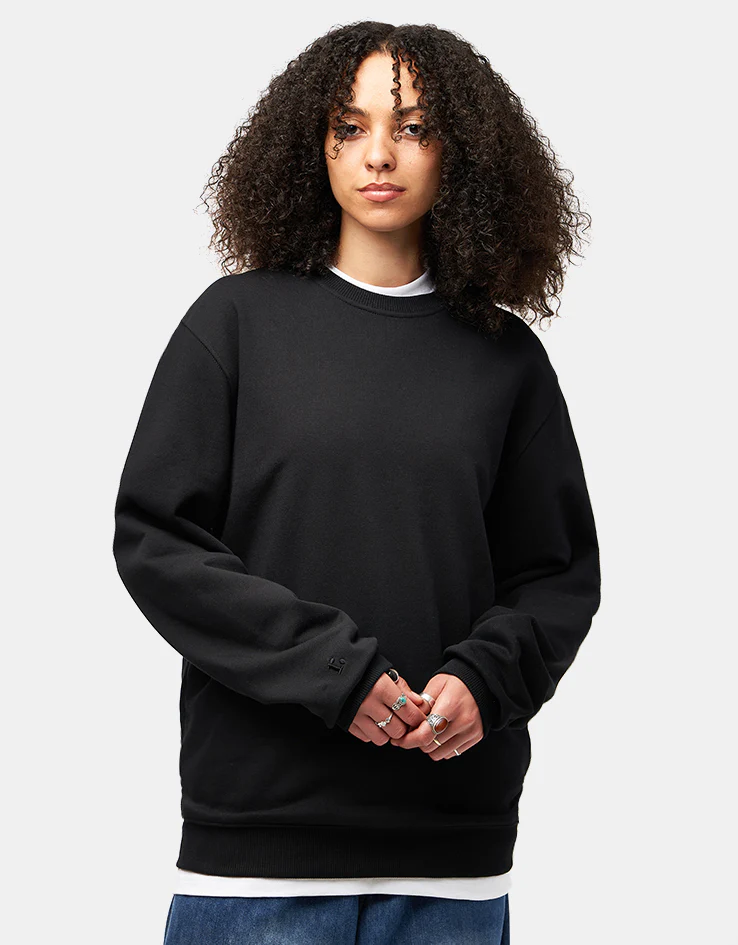 Route One Heavyweight Sweatshirt (400gsm) - Black - Image 5