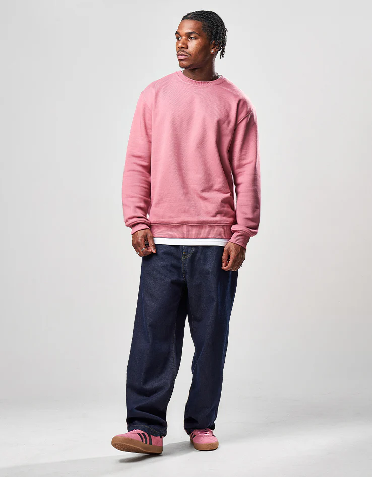 Route One Heavyweight Sweatshirt (400gsm) - Dusty Pink - Image 2