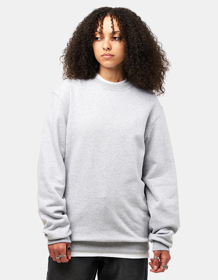 Route One Heavyweight Sweatshirt (400gsm) - Heather Grey - Image 5