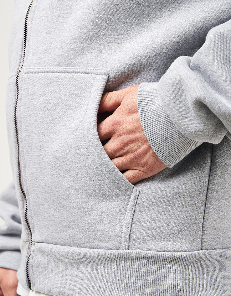 Route One Heavyweight Zip Hoodie (400gsm) - Heather Grey - Image 5