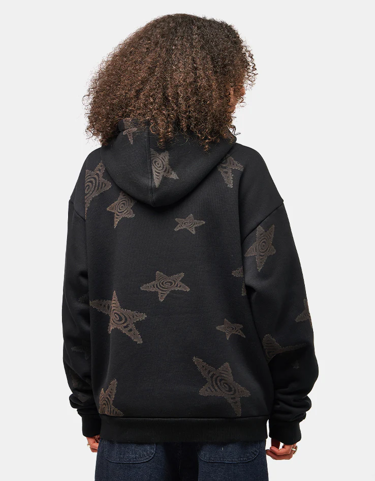 Route One Heavyweight Zip Hoodie (400gsm) - Stars (Black) - Image 8