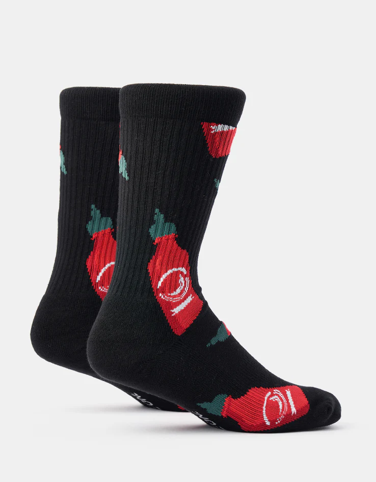 Route One Hot & Spicy Crew Socks - Black - Image 2