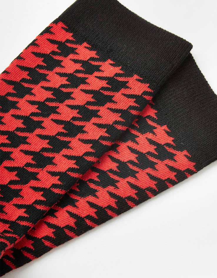 Route One Houndstooth Socks - Black/Red - Image 3