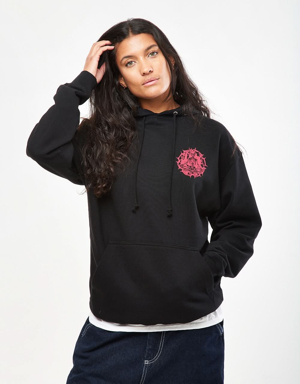 Route One Inner Peace Midweight Pullover Hoodie - Deep Black - Image 4