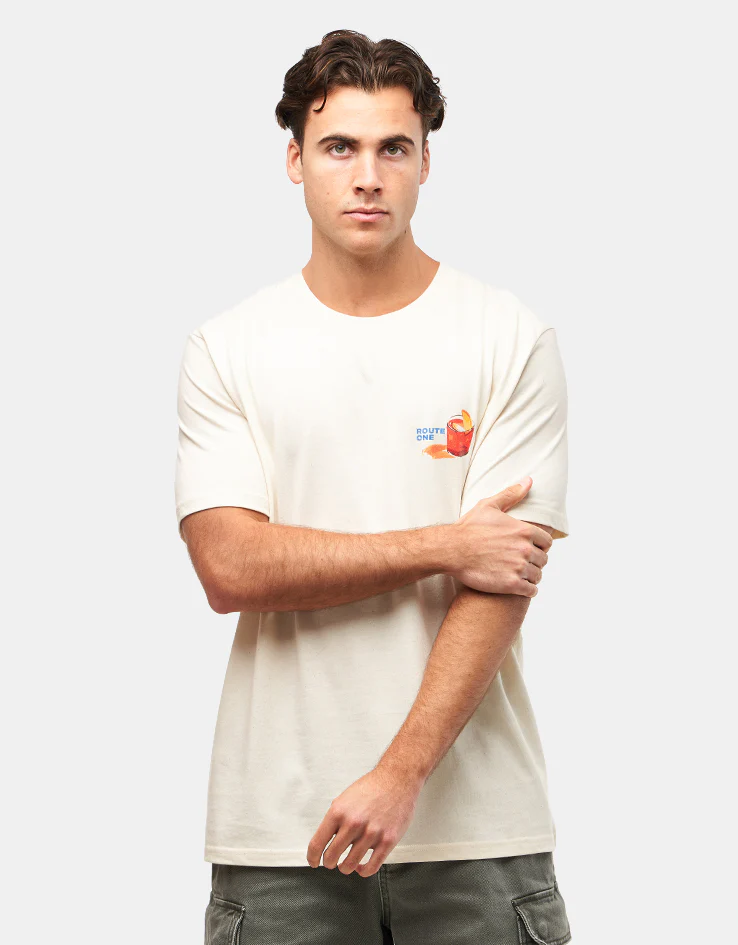 Route One Isola Paradiso Organic T-Shirt - Natural Raw - Image 2